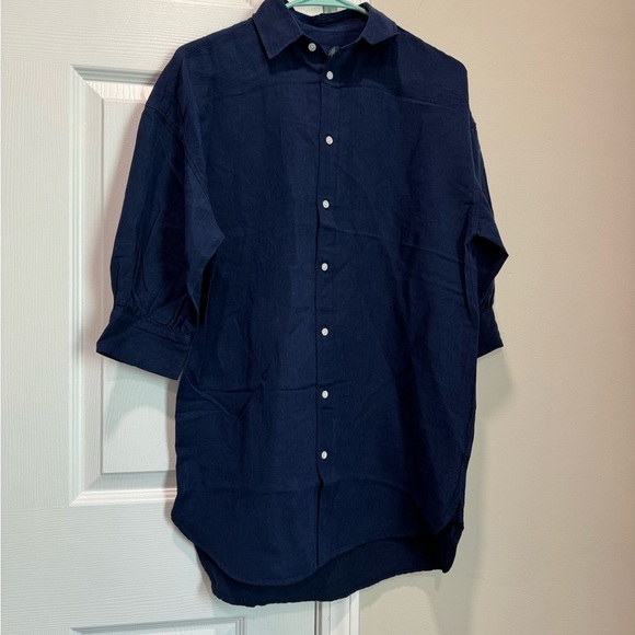 POLO RALPH LAUREN Relaxed Fit Linen-Silk Twill Shirt . - Picture 6 of 13